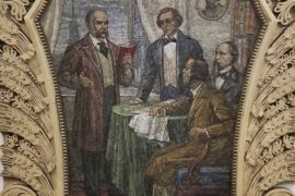 Мозаики на станции метро Киевская (кольцевая) Н.Г. Чернышевский и его соратники